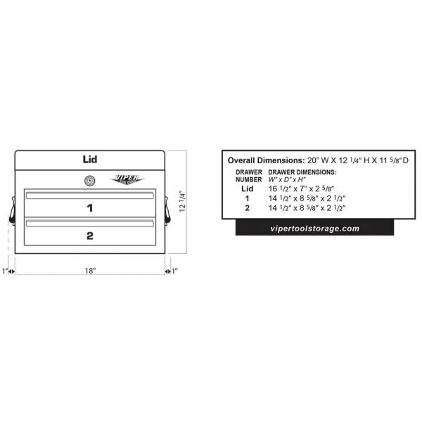 Outlet β€οΈ Viper Storage Viper Tool Storage 18-Inch 2-Drawer 18G Steel Mini Tool Chest, Black V218MCBL π 4 Outlet β€οΈ Viper Storage Viper Tool Storage 18-Inch 2-Drawer 18G Steel Mini Tool Chest, Black V218MCBL π - Image 4