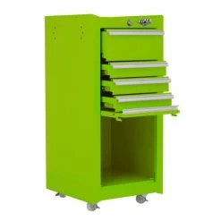 Best Sale 🤩 Viper Storage Viper Tool Storage 16-Inch 4-Drawer 18G Steel Rolling Tool/Salon Cart, Lime LB1804R 😀 -Burr King Sales p56367 2 1