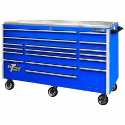 Buy 🤩 Extreme Tools EXQ Series 72 In.W X 30 In.D Professional Triple Bank Roller Cabinet Blue EX7217RCQBLC 💯