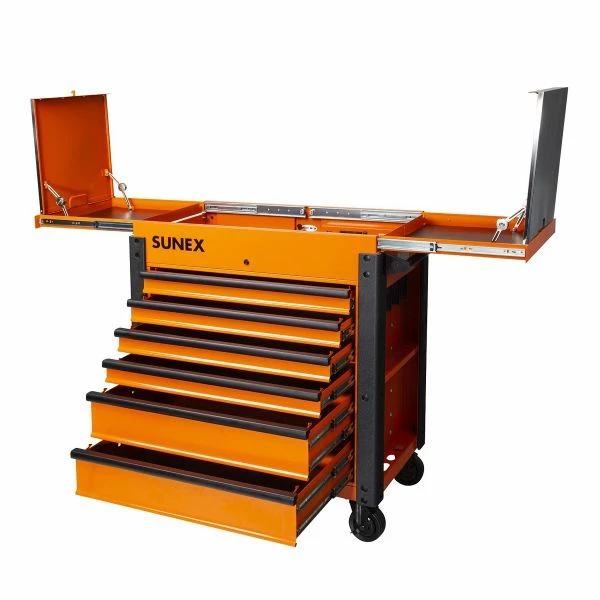Promo ✨ Sunex 6 DRAWER SLIDE TOP SERVICE CART W/POWER STRIP - ORANGE 8035XTFDOR 🥰 1 Promo ✨ Sunex 6 DRAWER SLIDE TOP SERVICE CART W/POWER STRIP - ORANGE 8035XTFDOR 🥰