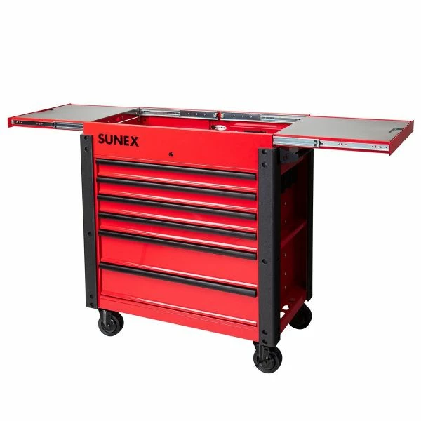 Promo ๐ Sunex 6 DRAWER SLIDE TOP SERVICE CART W/POWER STRIP RED 8035XTFD ๐ 2 Promo ๐ Sunex 6 DRAWER SLIDE TOP SERVICE CART W/POWER STRIP RED 8035XTFD ๐ - Image 2