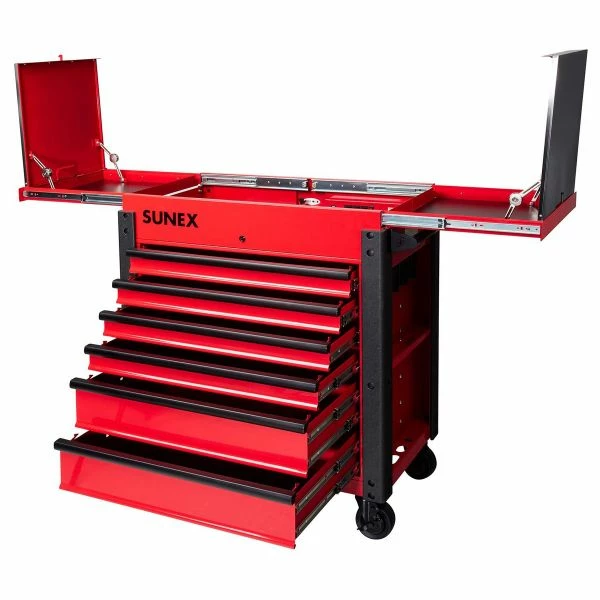 Promo ๐ Sunex 6 DRAWER SLIDE TOP SERVICE CART W/POWER STRIP RED 8035XTFD ๐ 3 Promo ๐ Sunex 6 DRAWER SLIDE TOP SERVICE CART W/POWER STRIP RED 8035XTFD ๐ - Image 3