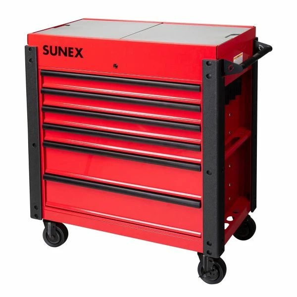 Promo ๐ Sunex 6 DRAWER SLIDE TOP SERVICE CART W/POWER STRIP RED 8035XTFD ๐ 1 Promo ๐ Sunex 6 DRAWER SLIDE TOP SERVICE CART W/POWER STRIP RED 8035XTFD ๐