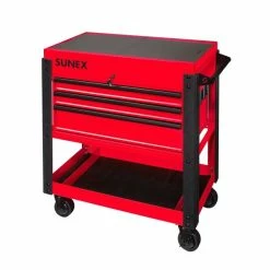Best deal ๐ Sunex 3 DRAWER SLIDE TOP UTILITY CART W/POWER STRIP - RED 8035XT โ๏ธ