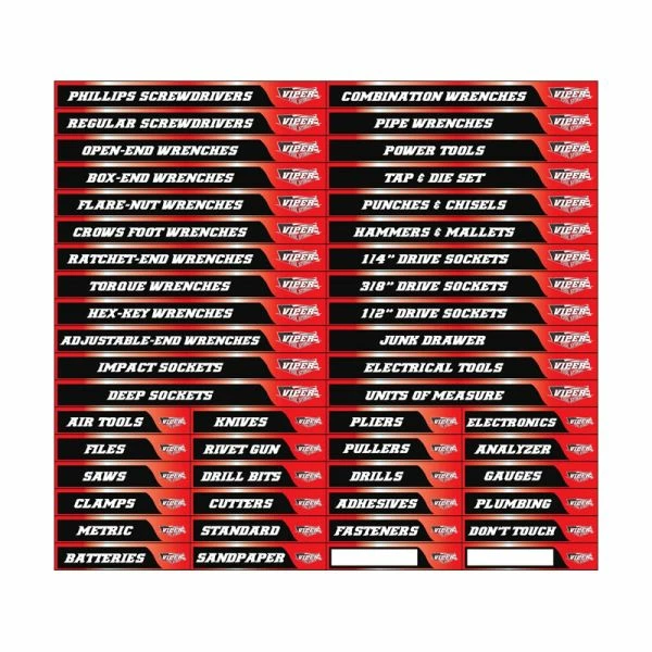 Wholesale โจ Viper Tool Storage Magnetic ๐งฐ Toolbox Labels Pre-Printed Red VMLRDPP โ 1 Wholesale โจ Viper Tool Storage Magnetic ๐งฐ Toolbox Labels Pre-Printed Red VMLRDPP โ