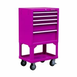 Best Pirce 🤩 The Original Pink Box 26 In. 5-Drawer 18G Steel Mechanics Cart With Bulk Storage Pink RG2605PBLL 💯 -Burr King Sales p63563 1 1