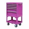 Best Pirce 🤩 The Original Pink Box 26 In. 5-Drawer 18G Steel Mechanics Cart With Bulk Storage Pink RG2605PBLL 💯
