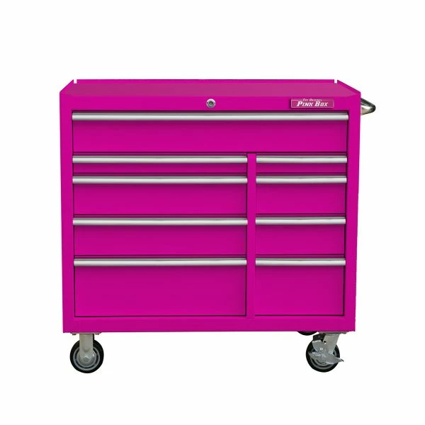 Wholesale โจ The Original Pink Box 41 In. 9-Drawer 18G Steel Rolling Cabinet Pink PB412409R ๐ 1 Wholesale โจ The Original Pink Box 41 In. 9-Drawer 18G Steel Rolling Cabinet Pink PB412409R ๐