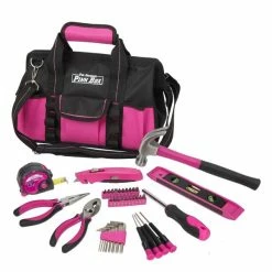 Cheapest 🎉 The Original Pink Box 40 Piece Household Tool Set With Canvas Bag Pink PB40TBK 😍