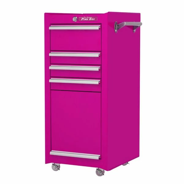 Wholesale ❤️ The Original Pink Box 16 In. 4-Drawer 18G Steel Rolling Tool-Salon Cart Pink PB1804R 🛒 2 Wholesale ❤️ The Original Pink Box 16 In. 4-Drawer 18G Steel Rolling Tool-Salon Cart Pink PB1804R 🛒 - Image 2