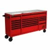 Hot Sale 😍 Homak 72” RS Pro 16-Drawer Roller Cabinet With Stainless Top Red RD04072164 👏