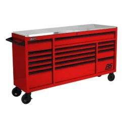 Hot Sale 😍 Homak 72” RS Pro 16-Drawer Roller Cabinet With Stainless Top Red RD04072164 👏