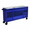 Outlet ❤️ Homak 72” RS Pro 16-Drawer Roller Cabinet With Stainless Top Blue BL04072164 🤩