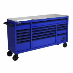 Outlet ❤️ Homak 72” RS Pro 16-Drawer Roller Cabinet With Stainless Top Blue BL04072164 🤩