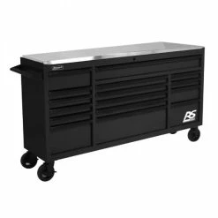 Best Sale 💯 Homak 72” RS Pro 16-Drawer Roller Cabinet With Stainless Top Black BK04072164 🔥