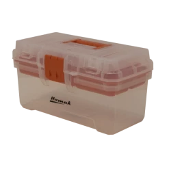 Best Sale 🎉 Homak 12 Inch Plastic Transparent 🧰 Toolbox W/ Tray TP00112055 🎁