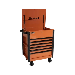 Buy 🎉 Homak 35 Inch 7 DRAWER FLIP-TOP SERVICE CART - ORANGE OG06035247 ⭐