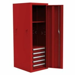 Budget 💯 Homak 22 Inch Pro II 5-Drawer Full Height Side Locker - Red RD08022052 ✨