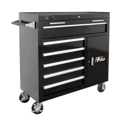 Deals ✔️ Homak 41 Inch H2Pro 6 Drawer W/ 2 Drawer Comp Roller - Black BK04041062 😀