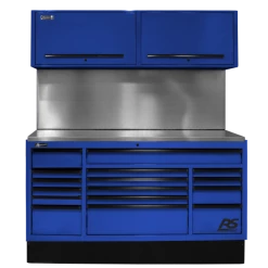 Cheap 🔥 Homak 72 InchCTS Set With Solid Back Splash - Blue BLCTS72001 🧨